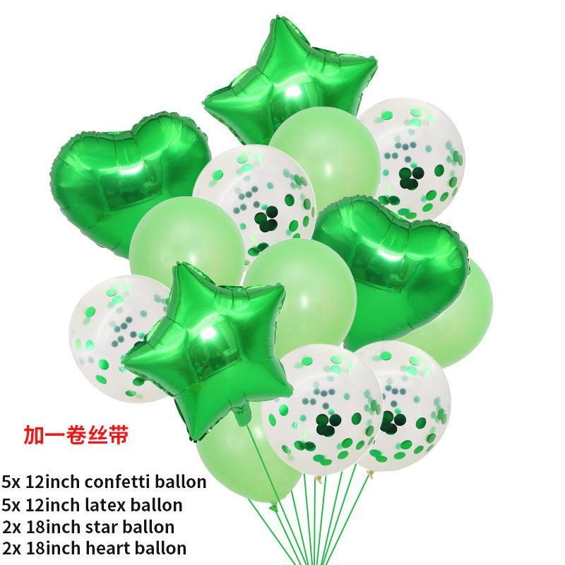 S-05-14球绿色心形五角星亮片套装