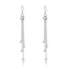Pendientes de cuentas redondas, pendientes de moda coreanos retro largos con borlas, pendientes de cobre blanco plateado para mujer.