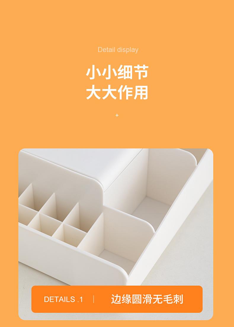 桌面收纳盒透明口红护肤化妆刷化妆品收纳盒抽屉式分隔