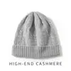 Gorro 100% Cachemir 2026 Otoño/Invierno Nuevo Estilo Unisex Casual con Orejeras Plegable Gorro de Punto Trenzado Gorro de Moda