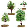 Juego de Modelo de Escena de Casa en Árbol de Granja de Simulación Transfronteriza Árbol Frutal Casa para Perros Valla Adorno de Mesa de Arena Micro para Niños Juguetes