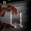 Copo Macho de Vidro Padrão Martelo Vidro Resistente ao Calor Padrão Pedra de Cristal Fabricante de Chá Sake Quadrado Copo Uniforme Mar de Chá Copo Público