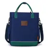 Nova Bolsa de Estudo Color Block Britânica Grande Capacidade Tecido Oxford Impermeável Transversal Bolsa de Estudo de Mão Bolsa de Arte