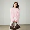 Suéter Casual Rosa Dulce de Mohair para Mujer, Cárdigan Holgado de Punto Fino, Nuevo Top para Mujer de Principios de Otoño 2026