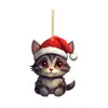 Amazon Transfronterizo Nuevas Decoraciones Navideñas Gato Navideño Serie Navideña Adornos para Árbol de Navidad Colgantes para Coche de Acrílico