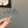 Peine invertido de lujo retro de alta gama con diamantes brillantes para peinado de princesa en la frente, peine para recogido a media altura en la nuca, pasador, accesorio para el cabello