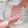 Cinta de poliéster con puntos, cinta de lunares brillantes de una sola cara, accesorios para el cabello DIY para niños, material para moños, caja de regalo, bolsa para envolver ramos