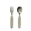 Talheres de Aço Inoxidável para Crianças - Colher e Garfo para Uso Doméstico, Colher Curta para Bebê Comer, Garfo de Frutas, Pequena Colher para Bolo e Sobremesa
