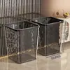 Inodoro de alta gama gran capacidad cubo nuevo lujo ligero 2025 cubo de basura doméstico dormitorio sala de estar cocina transparente