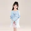 Tutu Elefantito Ropa Infantil Camiseta de Manga Larga para Niñas 2026 Verano Nuevo Estilo Top Fino Súper Elegante para Niños