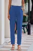 Transfronterizo 2025 Amazon Ebay Otoño Nuevo para Mujer Color Sólido Algodón y Lino Cordón Holgado Casual Pantalones de Pierna Ancha