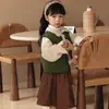 26 Vestido de Algodão Infantil Estilo Mori para Meninas Outono Inverno Novo Colete de Roupa Externa para Meninos Aquecimento de Bebê Colete Infantil Primavera Outono