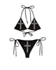 Venda Direta da Fábrica Biquíni Cruzado Hot Diamond Personalizado Novo Roupa de Banho Sexy Feminina com Tiras Divididas Transfronteiriça Europeia e Americana