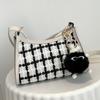 Bolsa Feminina Xadrez da Moda 2022 Inverno Nova Simples Elegante Pequena Quadrada de Ombro Nova Moda Bolsa de Axila para Mulheres