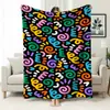Manta com Padrão Pop Art Graffiti Abstrato Manta de Flanela Criativa Personalizada Impressa Manta de Soneca Manta para Casa