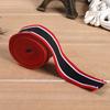 Cinta elástica de microfibra a rayas azul marino, blanco y rojo personalizada, Accesorios de cinta para pantalones de ropa, Cinta tejida de poliéster tricolor