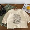 Camiseta infantil de manga comprida, novos estilos de primavera e outono, tops da moda para meninos e meninas, camiseta básica versátil casual de desenho animado