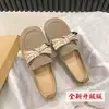 Mocassins com Laço Femininos 2026 Outono Novo Sola Plana Mocassins Sola Macia Slip-ons Birkenstock Sapatos Individuais