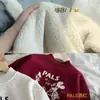 Sudadera de otoño e invierno para niños y bebés, con forro polar, gruesa, diseño de Mickey Mouse de dibujos animados, unisex, lana de alpaca, cuello redondo, sin capucha, top grueso de polar