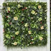 Pared de plantas artificiales, pared de césped artificial simulado para decoración, pared de flores de fondo para balcón interior, césped artificial de plástico para escaparates