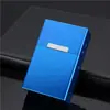 Estojo de cigarro em liga de alumínio, comporta 20 cigarros, adequado para maços macios e duros, à prova de umidade, resistente à pressão, fecho magnético personalizado, gravação a laser para publicidade