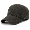 Boné de beisebol corta-vento para meia-idade e idosos, masculino, coreano, casual, simples, com proteção para as orelhas, quente para atividades ao ar livre, boné tipo pai de lã