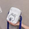 2024 Nuevo Estilo Coreano para Mujer Ins Bolso Cruzado Color de Contraste Más Fácil de Combinar Estudiante Hombro Fresco y Dulce Lona Bolsa Pequeña Cuadrada