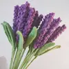 Tejido de Lana Flores Artificiales Crochet Lavanda Flores Inmortales Decoración del Hogar Flores de Lana Ramo Festivo Tejido
