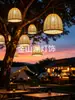 Linterna tejida de bambú artificial LED Decoración exterior Lámpara colgante Árbol colgante Lámpara de ambiente para patio Nuevo estilo chino Lámpara de árbol Lámpara de paisaje