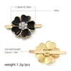 Zapatos de Mujer con Adornos Florales Tridimensionales, Hebillas de Zapato Estilo Chanel, Inserciones de Pedrería Negras en Forma de Corazón, Hebillas Decorativas para Zapatos de Niños, Accesorios de Flor para Zapatos