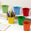 Cubo Metálico Mini Color Caramelo Cubo Pequeño de Metal Portalápices de Escritorio Cubo Decorativo de Almacenamiento Maceta Pequeña para Planta Suculenta