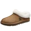 Zapatos de Algodón de Piel de Oveja para Mujer, Estilo Popular de Invierno, Cómodos Zapatos Birkenstock para Mujer de Suela Gruesa a Prueba de Frío, Mocasines Felpudos Engrosados Antideslizantes