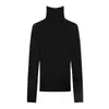 Suéter de punto de lana pura sin costuras de cuello alto con hilo Yangzi para mujer, jersey fino de manga larga ajustado, camiseta base, suéter de otoño