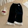 Pantalones para Niñas Primavera y Otoño 2025 Nuevo Elegante Bebé Princesa Pantalones Acampanados Pantalones Largos Casuales para Niños Traje de Otoño