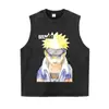 Camiseta de Manga Corta Estilo Americano Talla Extra Estampado de Personaje de Manga Transfronterizo Vintage Desgastado Otoño Manga Larga Estampado Floral