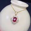 Pingente de Prata Esterlina Novo Estilo com Rubi Antigo Queimado Birmanês, Presente de Aniversário para Mulheres, Atacado do Fabricante, Pode Ser Enviado em Nome do Comprador