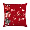 Funda de Almohada para Sofá Transfronteriza de Amazon Funda de Cojín para Sofá Estampada Día de San Valentín Funda de Cojín Carta de Amor Venta al por Mayor