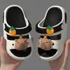 Pantuflas Infantiles de Capibara 3D de EVA para Niñas, Nuevas Sandalias de Verano 2025 para Niños, Dibujos Animados Antideslizantes para Exteriores