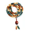 Pulseira de Bodhi de Jade Branco Hainan para Lançamento Alto Pulseira de Bodhi Colar Longo com Borla Anel de Corrida Wen Brinquedo Rosário Antigo de Mão
