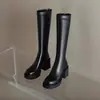 Suela gruesa tacón grueso botas ajustadas hasta la rodilla talla grande no por encima de la rodilla diseño de bota tacones altos de jinete primavera y otoño nueva llegada nicho 2026