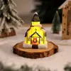 Nuevas Decoraciones Navideñas Casa Pequeña Luminosa de Resina con Luces Casa Europea de Nieve de Ensueño Pequeño Regalo de Navidad