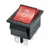 Interruptor basculante rojo transparente de 6 pies y 3 posiciones interruptor basculante negro KCD4 lámpara LED con logo IOII impreso ignífugo