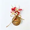 Etiqueta de cuero de nuevo estilo transfronteriza, ramo de flores pequeño, etiqueta redonda creativa, flor inmortal, flor seca, mini etiqueta, ramo de flores pequeño