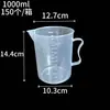 Taza medidora Vaso con asa Taza para medicina Plástico Taza medidora para mascotas PP Resistente a altas temperaturas Tienda de té con leche Taza medidora para hornear con tapa Taza medidora