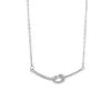 Collar de clavícula con lazo en forma de corazón con incrustaciones de diamantes de plata esterlina S925, para mujer, moda simple, anudado sinuoso, colgante de alta calidad, moda