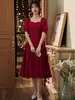 Vestido para Brinde da Noiva 2026 Novo Verão Vinho Vestido de Madrinha Que Pode Ser Usado Casual, Elegante Vestido de Festa para Eventos Anuais