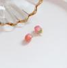 Resina fresca coreana con pegamento en forma de gota, lámina de oro rosa con colgantes, accesorios de joyería para pendientes hechos a mano