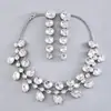Collar de borlas con forma de gota de agua con incrustaciones de diamantes transfronterizo europeo y americano para mujer, cadena para la clavícula estilo corte francés, joyería de diseño de nicho a la moda