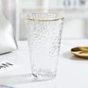 Vaso estilo europeo estilo ins con patrón de martillo dorado vaso de gárgaras de hotel vaso de vidrio de lujo vaso nórdico para cepillado y lavado