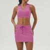 Falda de Tenis Nueva Transfronteriza Traje Deportivo de Ocio Ropa de Yoga Naked Sujetador Push-up a Prueba de Golpes Set de Dos Piezas para Fitness